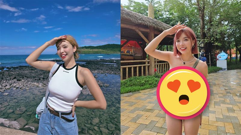 一隻阿圓脫了！比基尼「僅1條帶子支撐」