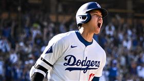 洛杉磯道奇大谷翔平單場又轟又盜壘，再度寫下許多鬼神紀錄。（圖／翻攝自道奇官方X）