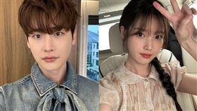 李鍾碩（左）悄現身女友IU（右）演唱會被捕獲。（圖／翻攝自IG）