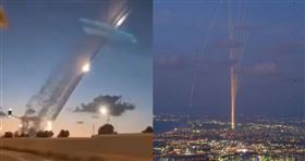 面對黎巴嫩的回擊，以色列出動防空系統「鐵穹」攔截火箭彈。（圖／翻攝自X／@CherylWroteIt）


