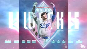 ▲大谷翔平上週6轟、7盜、17分打點，獲選國聯單週最佳球員。（圖／翻攝自道奇推特）