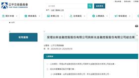 公平會0924受理新新併案