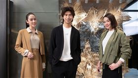 林奕嵐（左起）、陳柏霖、張榕容出席「NB GREY 台中形象店」。（圖／New Balance提供）