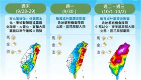 0927各地降雨趨勢
（圖／氣象署提供）