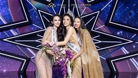 衞山科技合作的直播活動，左至右為越南環球小姐季軍武翠瓊 （Vũ Thúy Quỳnh），冠軍阮高奇緣（Nguyễn Cao Kỳ Duyên），亞軍阮瓊英 （Nguyễn Quỳnh Anh）（圖／衛山集團提供）