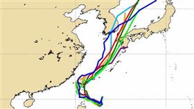 AI 模式路徑西調 山陀兒對台影響加劇。（圖／翻攝自觀氣象看天氣 臉書）