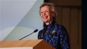 唐獎法治獎得主羅賓遜演講（1）唐獎第6屆得獎人演講28日在國家圖書館舉行，邀請法治獎得主瑪麗．羅賓遜（Mary Robinson）出席演講。中央社記者裴禛攝　113年9月28日