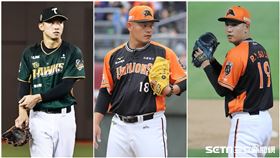 ▲台鋼雄鷹曾子祐、統一獅潘威倫、古林睿煬。（圖／記者劉彥池攝影）