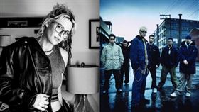 聯合公園 新主唱 艾蜜莉阿姆斯壯 查斯特班寧頓（合成圖／翻攝自＠linkinpark、＠emilyarmstrong　IG）