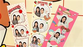 Y2K必拍復古拍貼機也延伸相同概念，以星星與圓形的冰淇淋形塑拍貼框，趴皮、柴柴與各物件元素穿插其中。（圖／品牌業者提供）