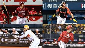 ▲陳晨威（左上）、陳傑憲（右上）、邱智呈（左下）、李凱威（右下），都有機會競爭安打王的寶座。（圖／記者劉彥池攝影）