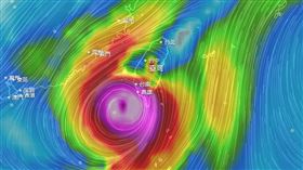 山陀兒颱風暴風圈已接觸到南部與台東地區。（圖／翻攝自NCDR天氣與氣候監測網）