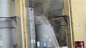 台南紡織廠的雙氧水儲槽發生溢漏