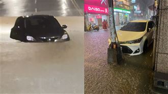 基隆積水汽車拋錨　瑞芳黃泥水淹民宅