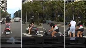 汽車,機車,短裙,花色,強風,騎士,新北,淡水