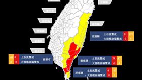 紅黃警戒區地區分佈圖。（圖／農業部提供）