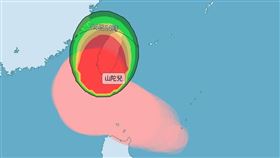 連放4天颱風假？暴風圈侵襲機率9縣市100%　雙北達6成（圖／翻攝自氣象署）
