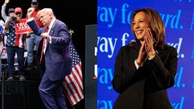 2024美國總統大選，賀錦麗跟川普激烈交鋒。（圖／翻攝自兩人臉書）