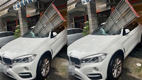 山陀兒,高雄市,災情,BMW X6,鷹架棧板