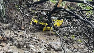 基隆月眉路山崩！車主眼睜睜見車被樹壓毀