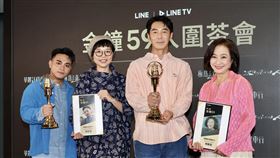 藝人楊麗音、李李仁、黃舒湄今天（4日）出席《華麗計程車行》金鐘茶會。（圖／記者鄭孟晃攝影）