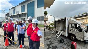 大寮、林園區還有居民飽受停電之苦，社會局緊急調派沐浴車。（圖／翻攝畫面）