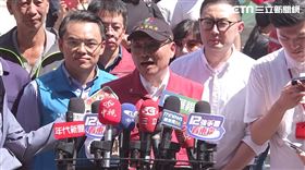 ▲視察金山復原工作後，新北市長侯友宜受訪。