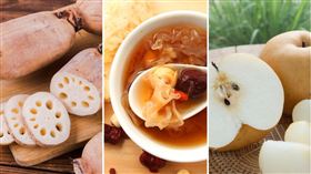 ▲寒露後推薦食用滋補的食物，如蓮藕、白木耳、梨子等（圖／CANVA製作）