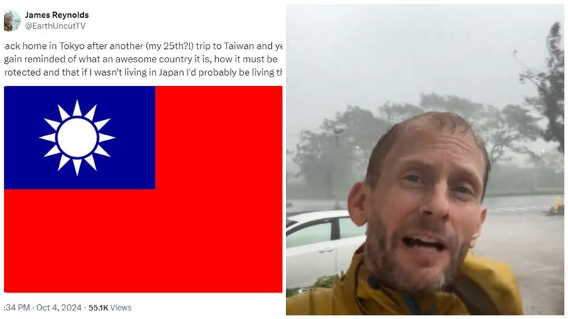 英男來台追山陀兒　曬國旗讚了不起的國家