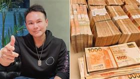 超哥再度貼文曬出更大把的鈔票。（圖／翻攝自臉書超派人生臉書）