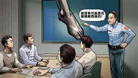 警察局長陳瑞添（右）根據死者腳上的曬痕，斷定她是檳榔西施。（示意畫面）