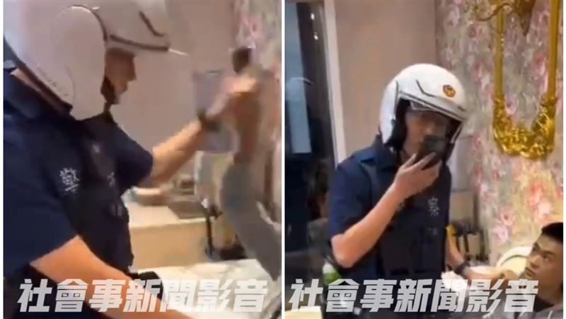 屁孩違規遭警盤查　躲親友護膚店壯膽嗆聲