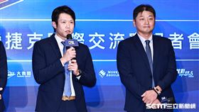 ▲2024世界棒球12強成軍記者會，台灣隊投手陳冠宇（左1）談參加3屆12強心得。（圖／記者劉彥池攝影）