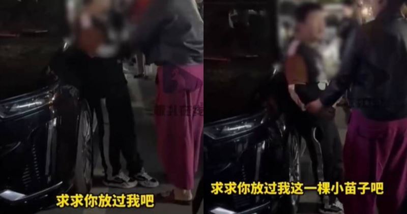 男童爬上休旅車蹦跳！被抓大哭我是小孩子
