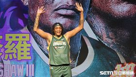 ▲TPBL台啤永豐雲豹開季記者會，新洋將阿修羅（Robert Upshaw III）。（圖／記者劉彥池攝影）