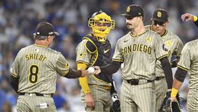 ▲教士國聯分區系列賽第4戰派出首戰的先發投手希斯（Dylan Cease）。（圖／美聯社／達志影像）