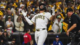 ▲教士小塔提斯（Fernando Tatis Jr.）5場季後賽敲4轟吞0K。（圖／翻攝自教士推特）