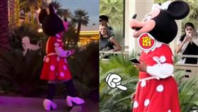 迪士尼,吉祥物,米妮老鼠,抽菸,滑手機,抖音,Threads