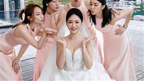 陳喬恩找來昔日七朵花成員趙小僑、邱緯芬、賴薇如、屈尹絜當伴娘。（圖／經紀公司提供）