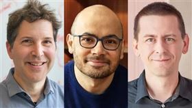 來自美英兩國的科學家貝克（左）、哈薩比斯（中）和瓊珀（右）共同獲得2024年諾貝爾化學獎。（左取自BakerLab網頁bakerlab.org，中、右取自Google Deepmind網頁deepmind.google）
