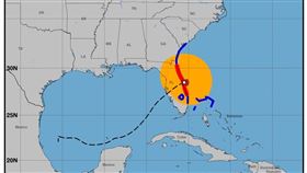 颶風密爾頓貫穿佛羅里達州。（圖／翻攝自NHC官網）