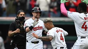 ▲湯馬斯（Lane Thomas）炸滿貫砲！守護者淘汰老虎闖進美聯冠軍賽。（圖／路透社／達志影像）