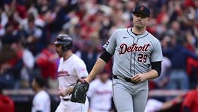 ▲老虎美聯3冠王史庫柏（Tarik Skubal）季後賽首度失分吞敗，球隊遭到淘汰。（圖／美聯社／達志影像）