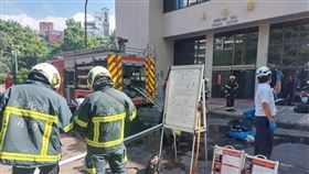 台北榮總地下室起火。（圖／翻攝畫面）