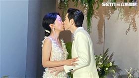 蕭敬騰和老婆（左）林有慧舉辦婚禮。（圖／記者鄭尹翔、王意馨攝影）