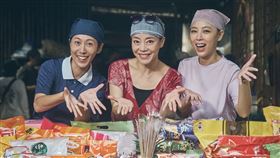 張詩盈（左起）、范瑞君、林筳諭在劇中組成「三美」。（圖／大愛提供）