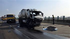 台61,彰化,漢寶路段,油罐車,追撞,車禍（圖／翻攝畫面）