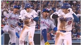 ▲大谷翔平站上二壘後，被守備原地嚇到2次。（圖／翻攝自MLB IG）