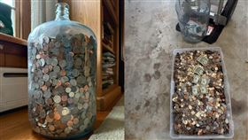 爺爺的玻璃罐撲滿重達69公斤。（圖／翻攝自Reddit）