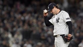 ▲柯爾（Gerrit Cole）生涯在季後賽對守護者4勝0敗、自責分率僅1.98，但美聯冠軍賽僅投4.1局退場。（圖／美聯社／達志影像）
